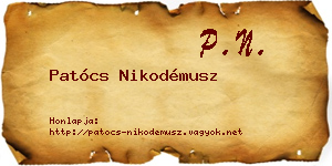 Patócs Nikodémusz névjegykártya